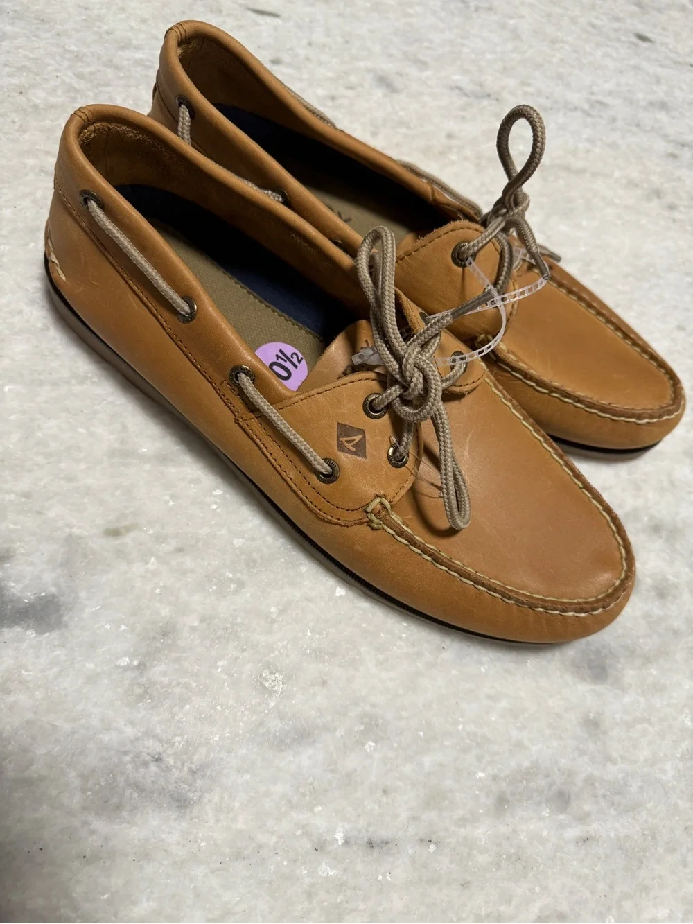 Sperry Tan Leather Two-Eye Boat Men Shoes size 10.5